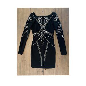 Bebe BodyCon Geometric Studded Dress - Small